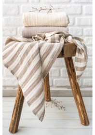 Resim Müslin Örtü & Battaniye 3'lü Set %100 Pamuk Oeko-teks Sertifikalı 80x70 Cm Bej 