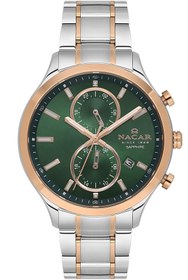 Resim Nacar SAFİR CAM SPOR GÜMÜŞ - ROSE ERKEK KOL SAATİ NC33-298316G-ENRM 