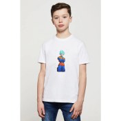 Resim Qivi Anime Dragon Ball Baskılı Unisex Çocuk Beyaz T-Shirt 