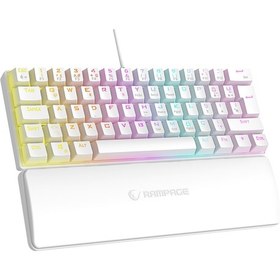 Resim Rampage Plower K60 Blue Switch Kablolu 12 Işık Modlu Mekanik Oyuncu Klavye 