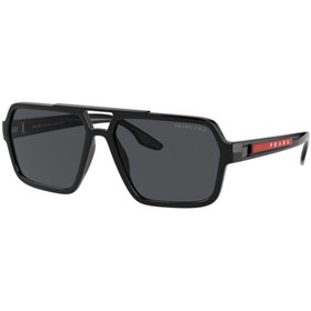 Resim Prada Ps 01xs 1ab02g 59 Linea Rossa Polarize Erkek Siyah Kemik Güneş Gözlüğü 