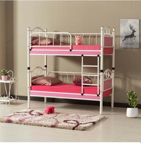 Resim Argimo Argimo Zümrüt Bebek Çocuk Odası Ahşap Başlıklı Metal Ranza ve Karyola 70 x 130 CM Yatak Ölçülü 