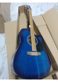Resim J&d Guitars- Jumbo Kasa Elektro Akustik Mavi Renk Gitar AG-6CE/BL 