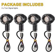 Resim 4 Adet Motosiklet LED Sarı ve Kırmızı Sinyal Lambası Uyarıcı Direksiyon Gösterge Aksesuarları 