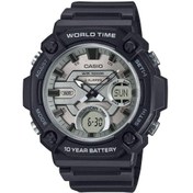 Resim Casio Aeq-120w-7avdf Quartz Silikon Siyah Gri Kadran 10 Atm 52 Mm Erkek Kol Saati Gri 