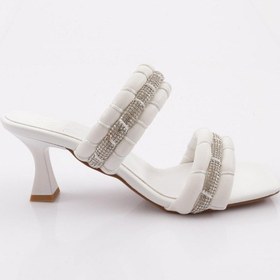 Resim Dgn 990 Kadin Silver Taşli Topuklu Terlik K990-2261-R3146 Beyaz 
