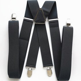 Resim Erkekler için Askılı 3.5cm Genişlik Ayarlanabilir Elastik X Sırt Klipsli Pantolon Askıları Erkek ve Kadınlar için 