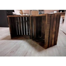 Resim Masif Ahşap Kasa Kutu Düzenleyici Kitaplık 