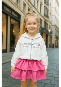 Resim Turuncu Gardrop 2-10 Yaş Romantik Sweat Etek Kız Çocuk Takım Pembe Pembe 