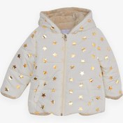 Resim Kız Bebek Mont Simli Yıldız Desenli Ekru Soft (6 Ay-2 Yaş) Breeze