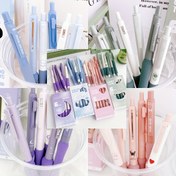 Resim 6'lı Paket Dopamin Yumuşak Tutuşlu Rahatlatıcı Yılbaşı Hediyesi, 0.5mm Siyah Tükenmez Kalem - Öğrenciler İçin 