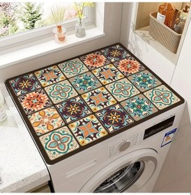 Resim Dream011 Vintage Blue Plaid Hızlı Kurutma Çamaşır Makinesi Ve Kurutucu Pedi Ev Dekoru 