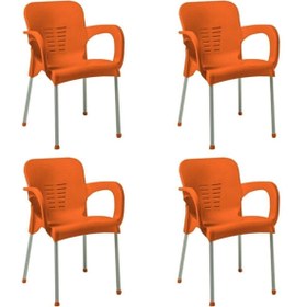Resim Genel Markalar Romanoset Metal Ayaklı Eyfel Plastik Sandalye 4 Lü Set 