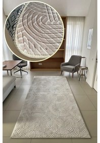 Resim Lüle Halı Delüx Kaymaz Taban Halı Yolluk Gri Renk, Dlx7053 Vizon 