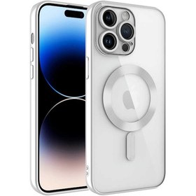 Resim İphone 14 Pro Uyumlu Kamera Korumalı Magsafe Wireless Şarj Özellikli Zore Demre Kılıf-gümüş Gümüş 