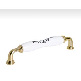 Resim Porcellana Perla Porselen Kulp-dolap-çekmece-mobilya-mutfak Dolabı-çocuk Odası-safir128mm(12,8CM)-altın-beyaz-stk5266 