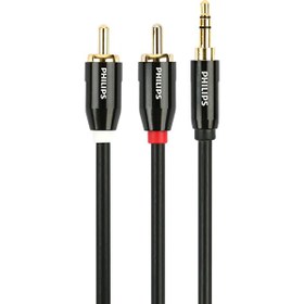 Resim SWR2121C/93 3.5MM Stereo RCA Siyah Ses Kablosu 