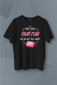 Resim Kendim Seçtim First Rule Of The Fight Club Ilk Kural Baskılı Tişört Unisex T-shirt 