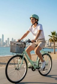 Resim Bisan Lotus Şehir Bisikleti 34 Cm V 24 Jant 21 Vites Mint Yeşil Beyaz 