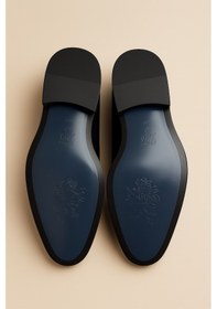 Resim Growish Gr0218 Hakiki Deri Neolit Taban Lazer Desenli Püsküllü Üst Kalite Klasik Business Ayakkabı Siyah Lazer 