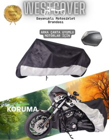Resim WestCover Mondial Vulture I-EArka Çanta Uyumlu (Siyah-Gri) Motosiklet Brandası,Örtüsü 