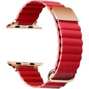 Resim Watch 38mm Uyumlu Krd-78 Pu Deri Kordon Strap Kayış Clo- Turuncu 