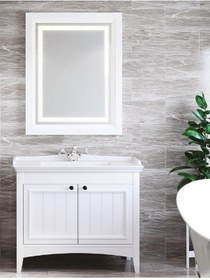 Resim Denko Helena 100 Cm Mdf Beyaz Banyo Dolabı Alt Modül Ve Lavabo Beyaz 