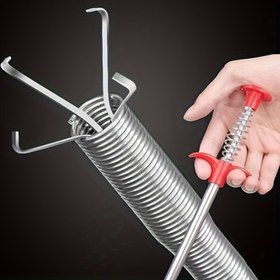 Resim Gider Açma Yılanı Tıkanıklık Giderici, 89.92 cm Lavabo ve Küvet Manuel Burgu 4 Pençeli Saç Toplama Aleti ile, Mutfak/Banyo/Tuvalet Boruları için El Tesisat Yılanı, Elektrik veya Pil Gerektirmez 