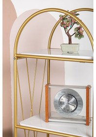 Resim Demeter Dekoratif Raf Mobilya Kitaplık Dekoratif Metal Mobilya Gold 4 Raflı Kitaplık Altın 