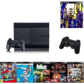 Resim Sony Ps3 250gb + 2 adet sıfır gamepad + 20 Güncel oyun Pes 23 Türkçe spiker 