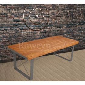 Resim deryawood Raweyn Masif Ahşap Lotus Toplantı Masası Gri Ayak 120*280*76 Cm 