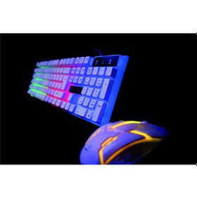 Resim Dretech GTS-1001 Rgb Işıklı Oyuncu Klavye Ve Mouse Seti 