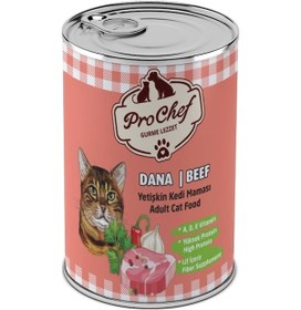Resim Prochef Dana Etli Kıyılmış Konserve Yetişkin Kedi Maması 12 x 415 G 