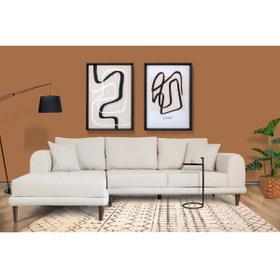 Resim Tasarım Nero Köşe Koltuk, Ekru, 250X160, Sol Köşe 