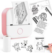 Resim Phomemo T02 Mini Taşınabilir Akıllı Cep Sticker Fotoğraf Yazıcı, Pembe, Yapay Zeka Destekli Uygulama 