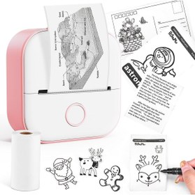 Resim Phomemo T02 Mini Taşınabilir Akıllı Cep Sticker Fotoğraf Yazıcı, Pembe, Yapay Zeka Destekli Uygulama 