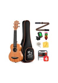 Resim Donner Duc 100 Concert Ukulele Mahogany Ukulele Paketi 