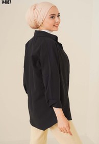 Resim 103901 Oversize Basic Tesettür Gömlek Siyah 