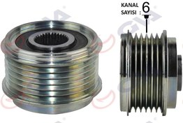 Resim Alternatör Kasnağı Renault Clıo Iv 12 Captur I 13 Clıo V 19 Fluence 09 12 Kangoo Iı 08 Megane Iı-Iıı-Iv Talısman 15 Kadjar 15 Dacıa Duster 10 Dokker 12 Nıssan Juke 10 1.5Dci 6 Kanal 