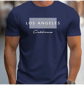 Resim Snapbuyerkek Los Angeles Grafik Baskılı Slim Fit Spor Tişörtbej Bej 