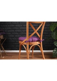 Resim Altınpamuk Altınpamuk Lüx Pofidik Mor Sandalye Minderi Özel Lüx Dikişli Bağc 
