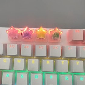 Resim KITMOUS YupYay Cherry Mx Switch için 4 Tuşlu Renkli Yıldız tuş kapakları Mekanik Klavye Oyun Dekorasyonu Özel Arkadan Aydınlatmalı Tuş Başlıkları Hediye OEM 