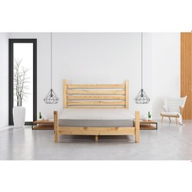 Resim Elegans İthal Çam Masif Ahşap Karyola Naturel 90 190 
