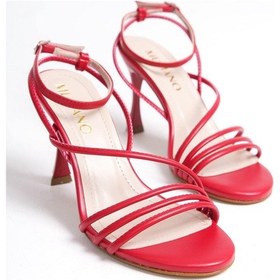 Resim Mubiano Mbhrn520-kr Kadın Arkası Açık Yüksek Kırmızı Topuklu Sandalet Kırmızı 