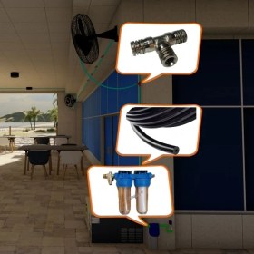 Resim Sismist Açık Alan Soğutma Serinletme Sistemi Yüksek Basınç 4 Fan 10 Uçlu 90-110M2 NO:VS15 