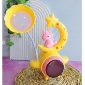 Resim Çocuk Odası Ay ve Unicorn Desenli Gece Lambası 