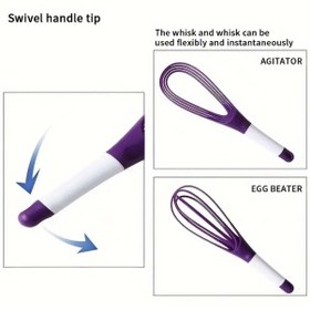 Resim Silikon Saplı 2 İşlevli Çırpıcı Balon Ve Düz Turuncu 