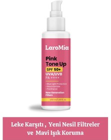 Resim Laromia Leke Karşıtı Cilt Aydınlatıcı Ve Ton Eşitleyici Pembe Güneş Kremi SPF50+ 50 ML 