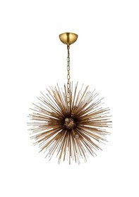 Resim Lampaluce Riccio Modern 9'lu Sarkıt Avize 60cm Eskitme Sarı Sarı Eskitme 