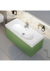 Resim Cerastyle Turkuaz Arya Etajer Uyumlu Lavabo 80 x 45 CM 